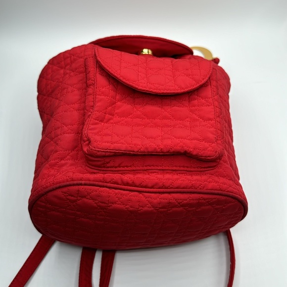 Christian Dior Red Cannage Nylon Mini Drawstring Backpack - Picture 4 of 9